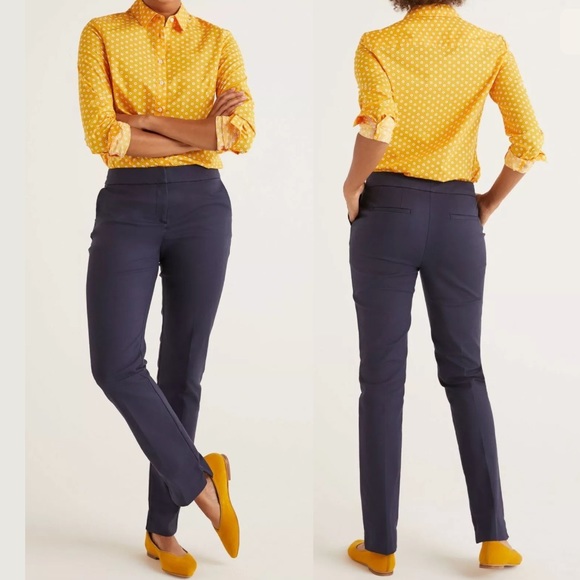 Boden Pants - Boden | Richmond Straight Leg Trousers Navy Blue